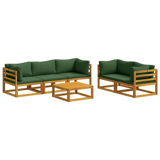 Ensemble de canapés 6 pc naturel bois d'acacia massif