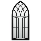 Miroir de jardin noir 100x45 cm fer pour utilisation extérieure