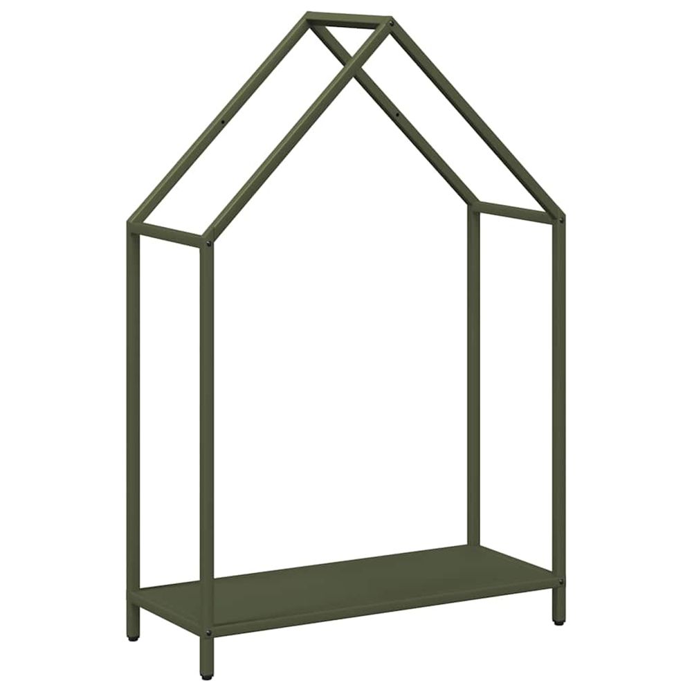 Portant de bois chauffage vert olive 60x25x90 cm