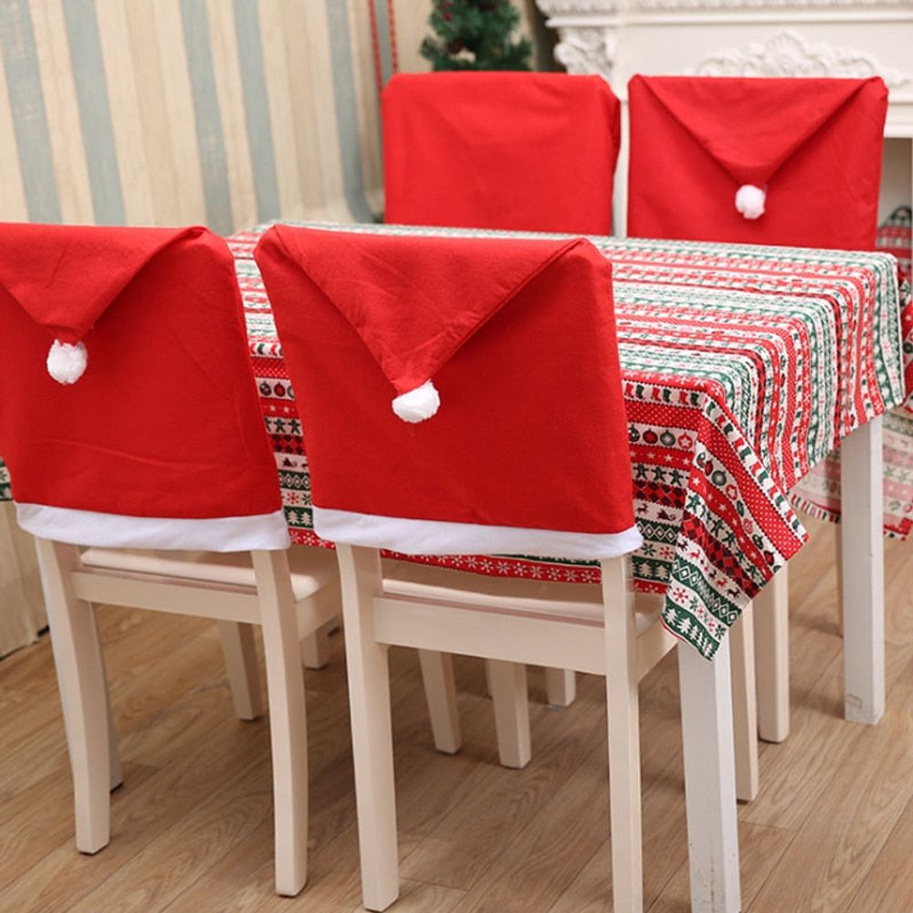 Housse de chaise de noël - chapeau de noël