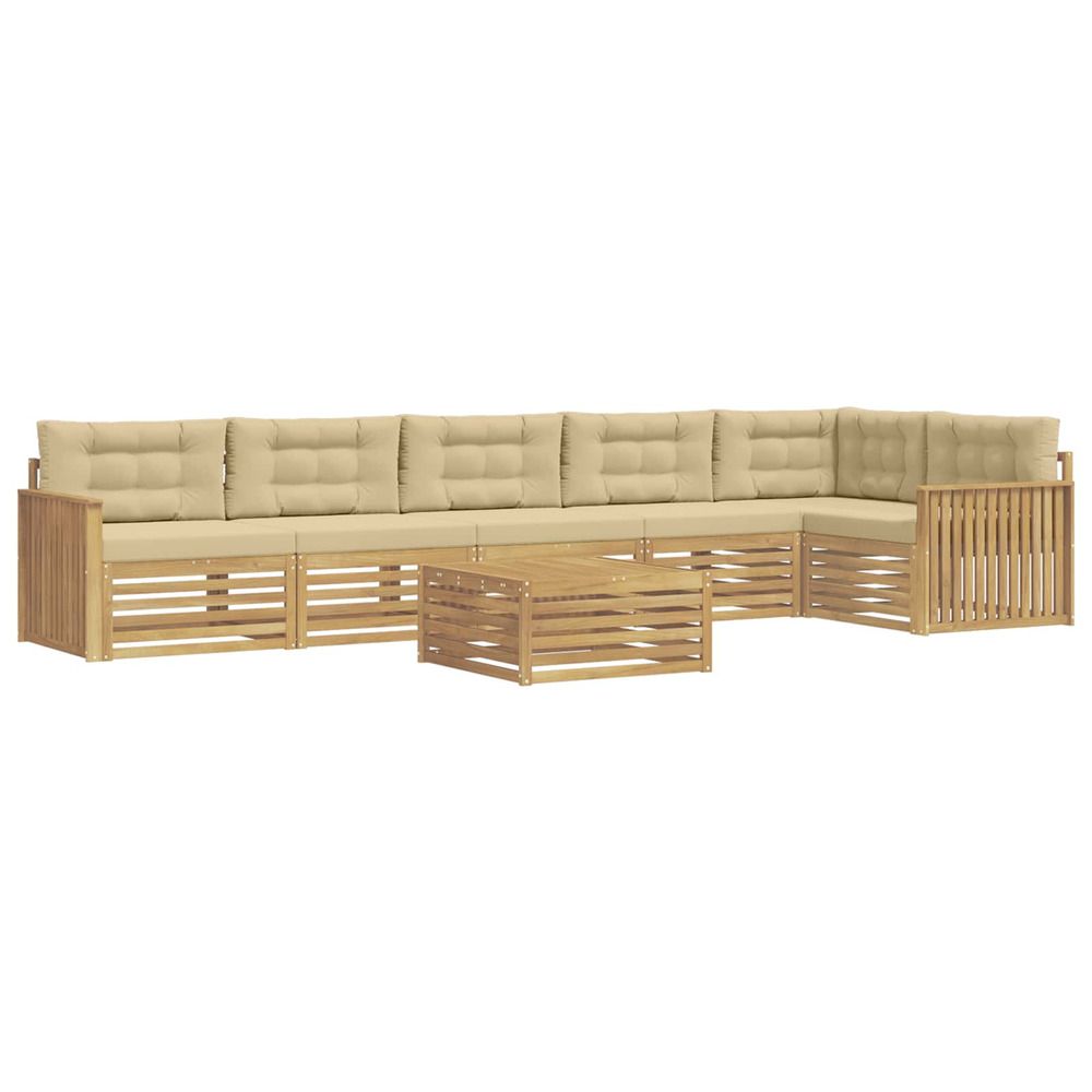 Ensemble de canapés d'extérieur 7 pc blanc et beige polyester