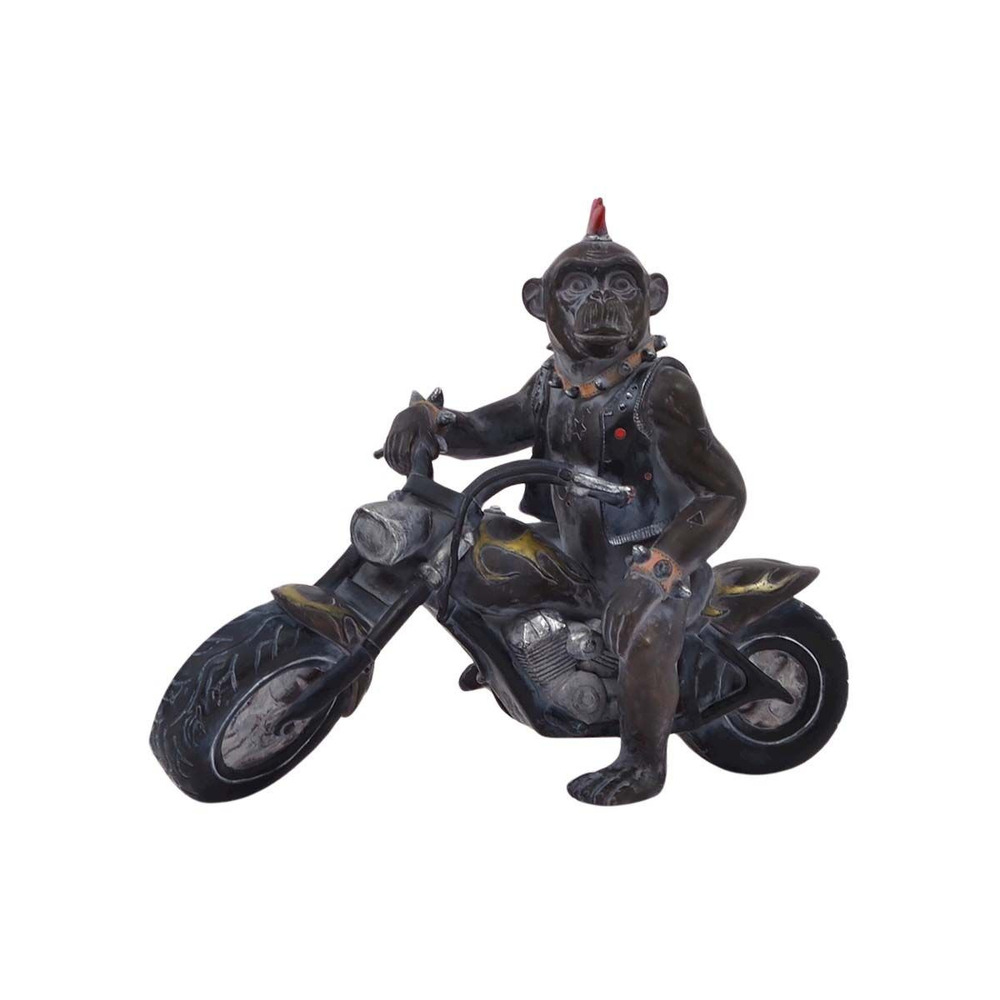 Statuette animal motard en polyrésine singe