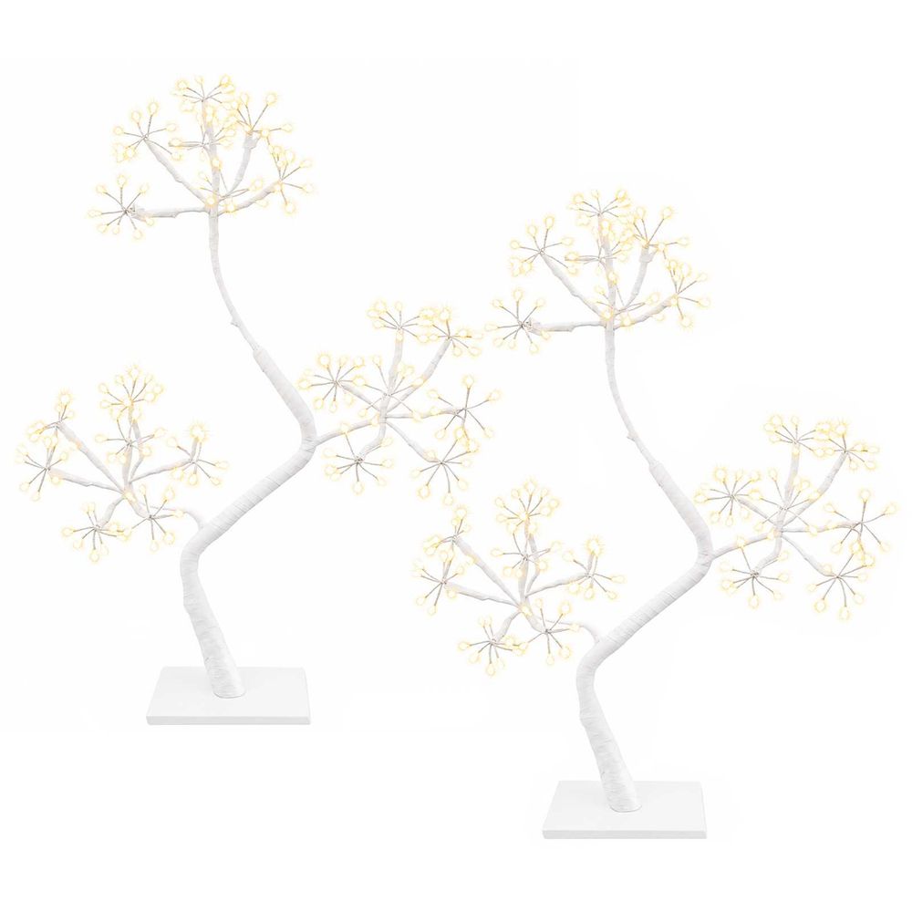 Sapin de noël à led en forme de s 2 pc blanc 18 x 18 x 45 cm