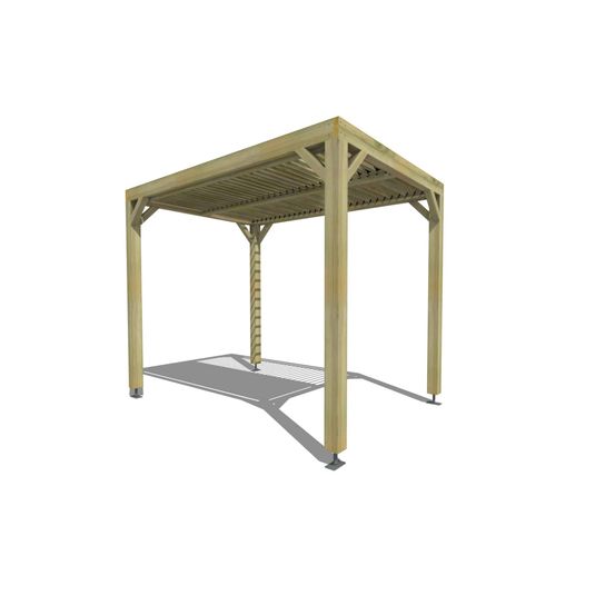 Pergola bois • 2m x 3m • indépendante • sens profondeur • lames orientables bioclimatiques incluses • livraison comprise