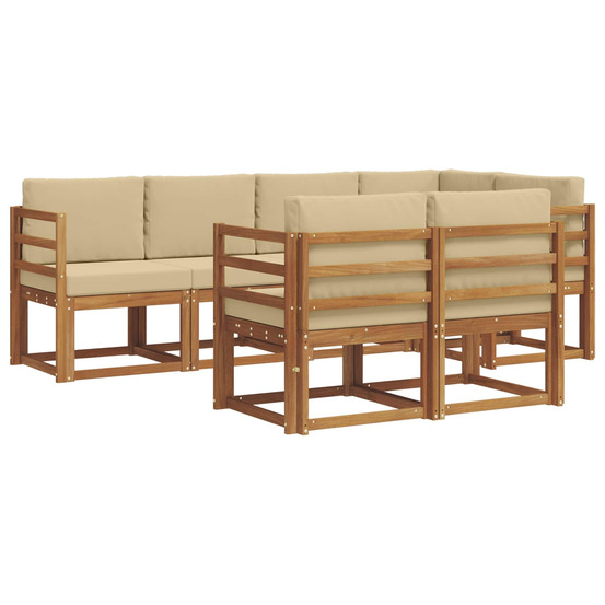 Ensemble de canapés d'extérieur 7 pcs naturel et beige