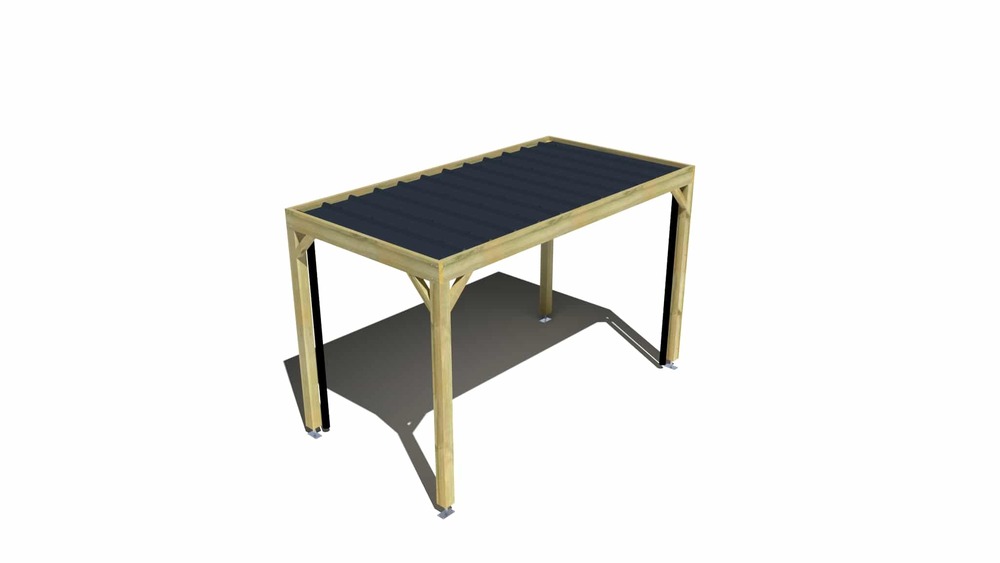 Carport bois • 4m x 2m • indépendante • sens largeur • livraison comprise