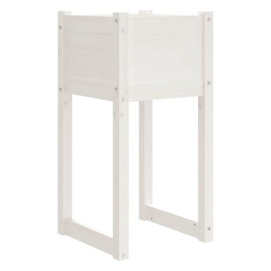 Jardinière d'extérieur blanc 40x40x81 cm bois massif de pin