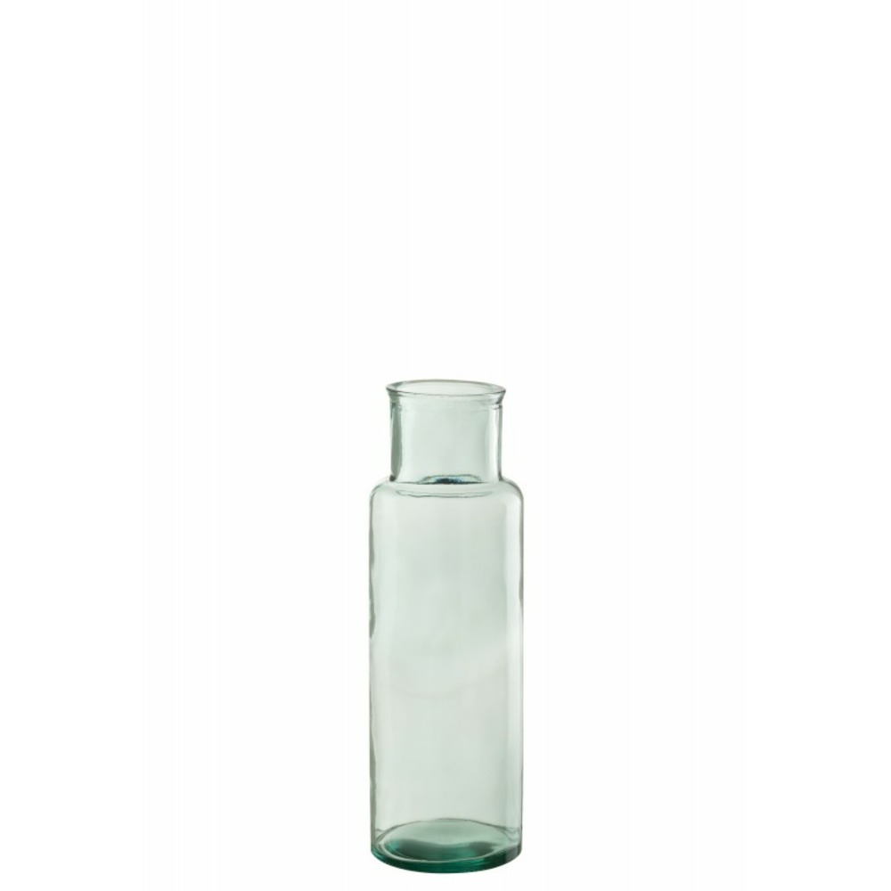 Vase cylindrique en verre transparent 15x15x45 cm