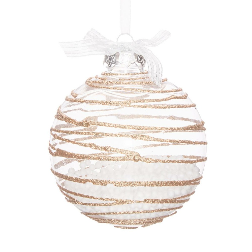 Boule intérieur billes polystyrène d.10cm blanc assorti