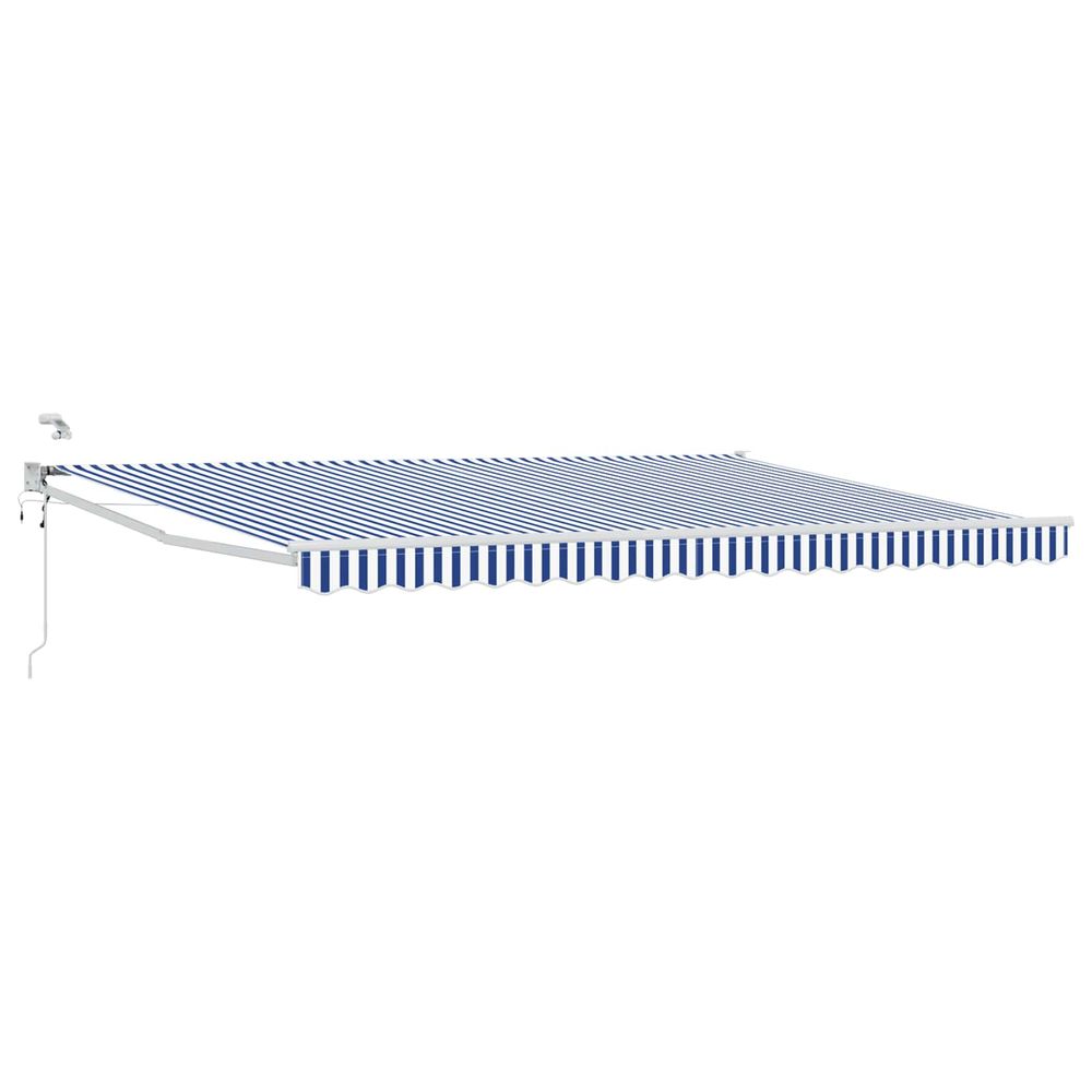 Auvent rétractable électrique bleu et blanc 4,5 × 3 m