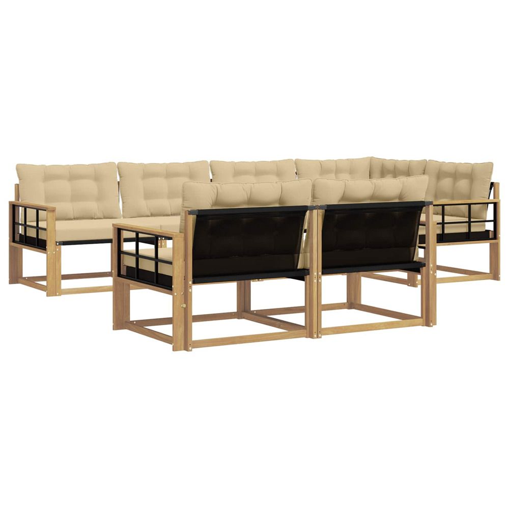 Ensemble de canapés d'extérieur 7 pc blanc et beige