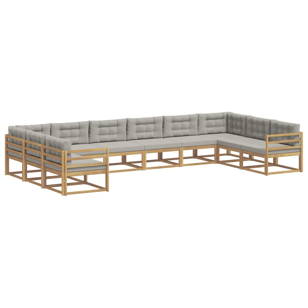 Ensemble de canapés d'extérieur 10 pc blanc et gris clair