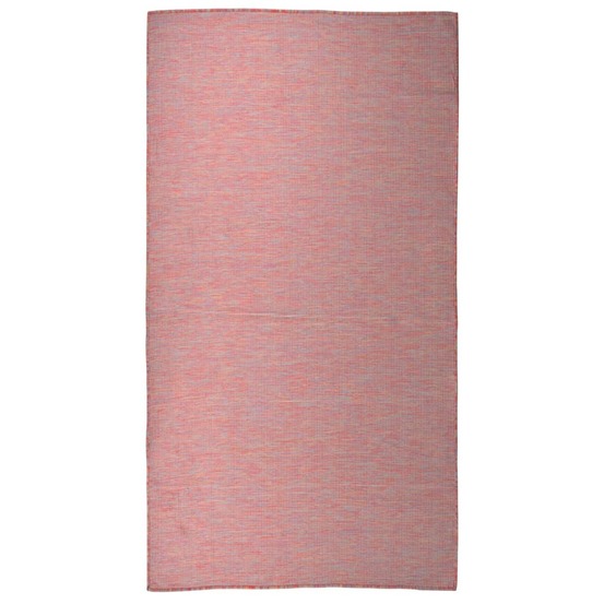 Tapis à tissage plat d'extérieur 80x150 cm rouge