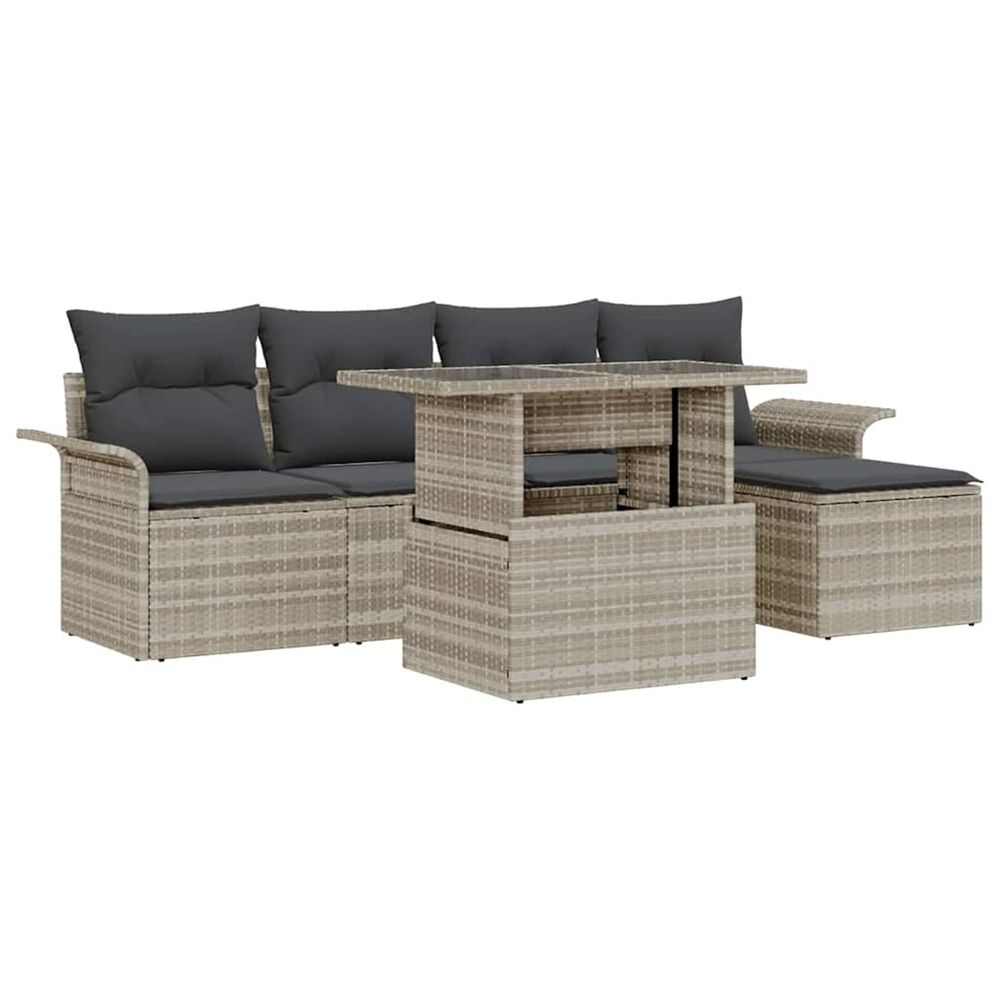 Ensemble de canapé de jardin 6 pc gris clair