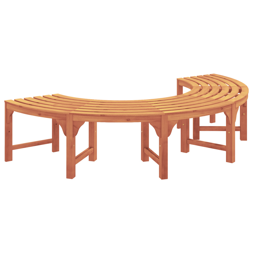 Banc d'arbre extérieur demi-rond 200 cm en bois solide d'eucalyptus