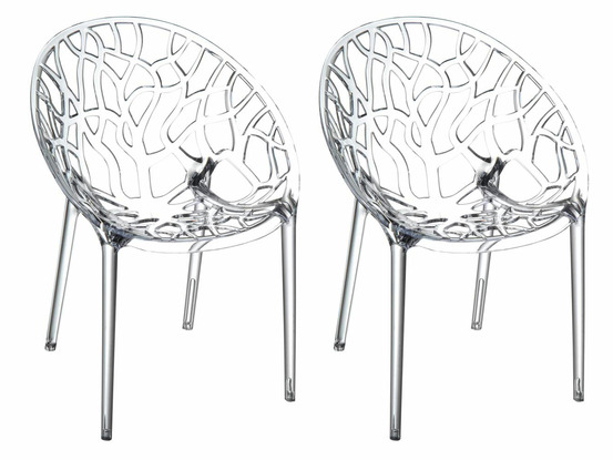 Lot de 2 chaises empilables crystal