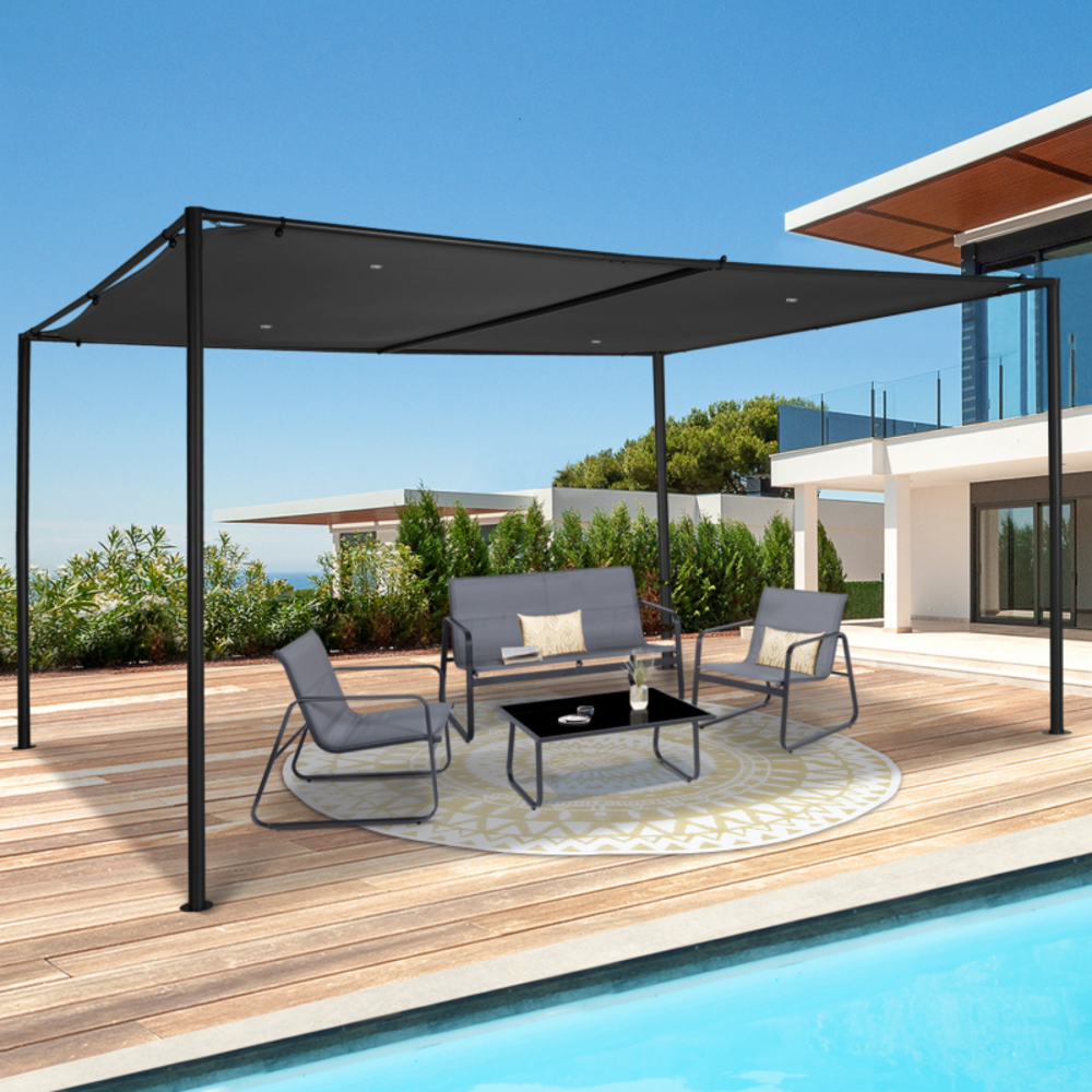 Idmarket pergola san jose tonnelle de jardin toile grise tente de réception