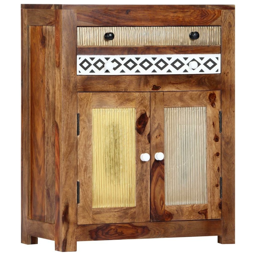 Buffet bahut armoire console meuble de rangement latérale 75 cm bois massif