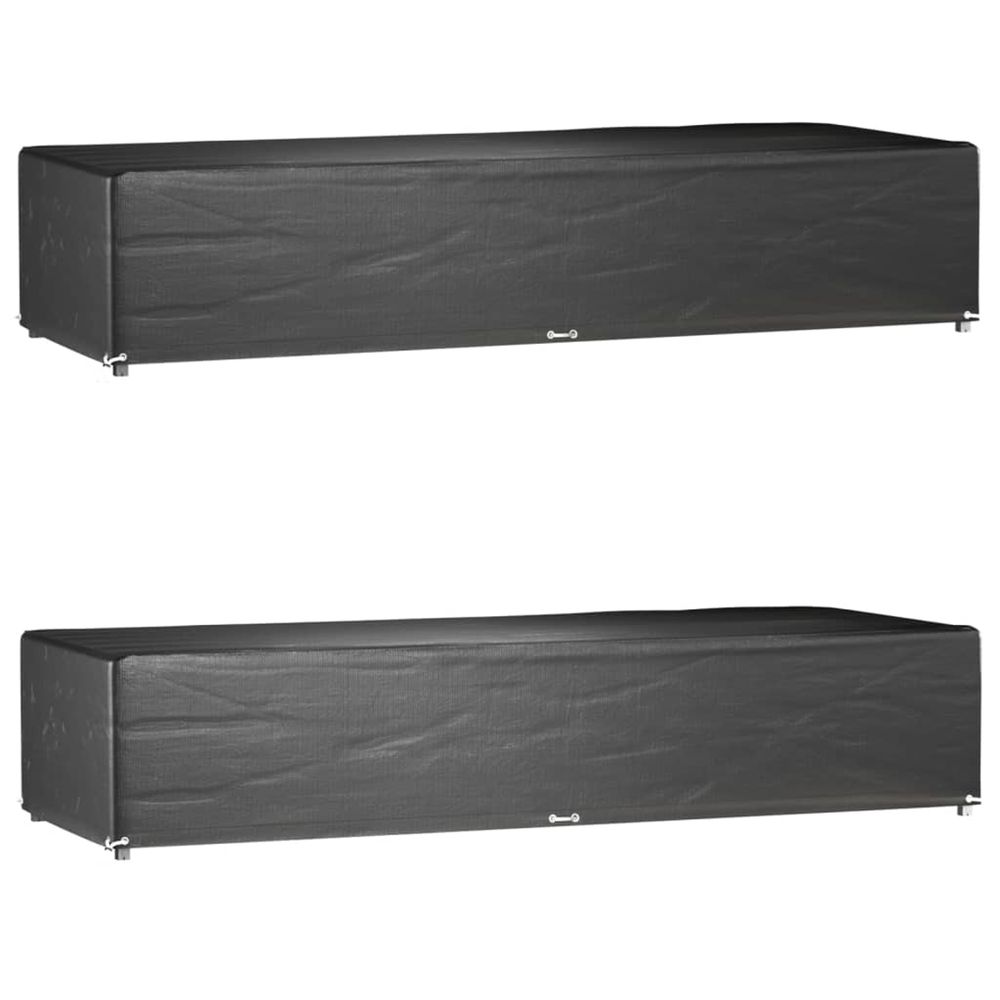 Housses pour chaise longue 2 pcs 12 œillets 205x75x40 cm pe bain de soleil
