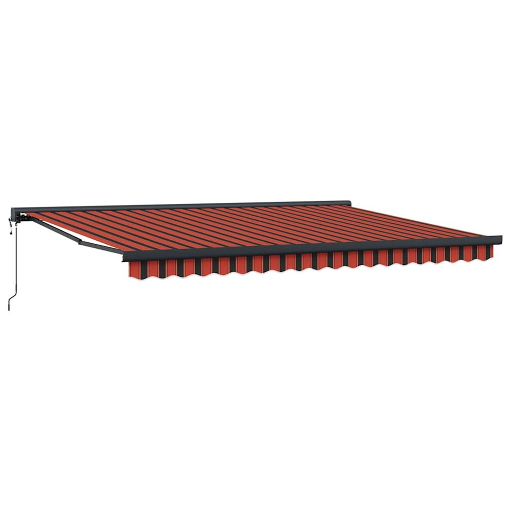 Auvent rétractable orange et marron 4,5x3 m tissu et aluminium