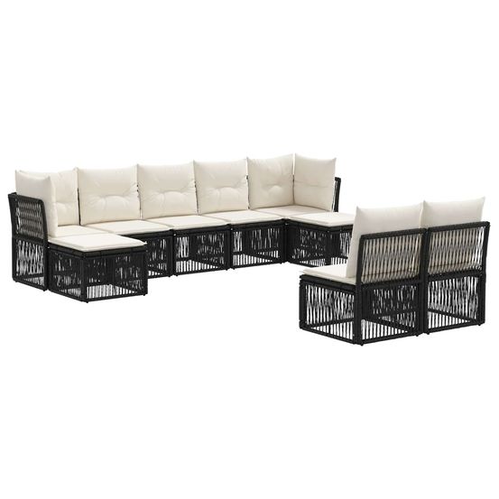 Ensemble de canapé de jardin 9 pc noir polyrotin