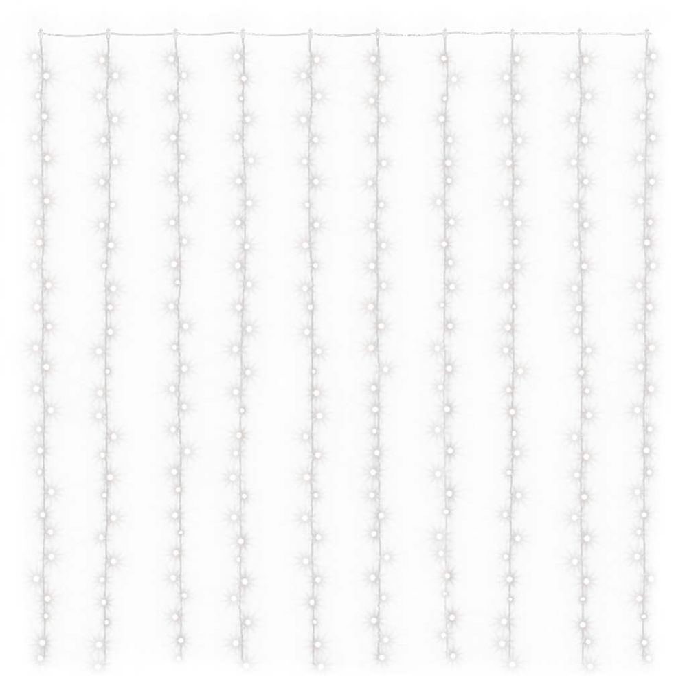 Rideaux lumineux à led 3x3 m 300 led blanc froid 8 fonctions