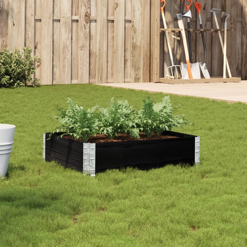 Jardinière potager en bois de pin modulable noir 80x60cm
