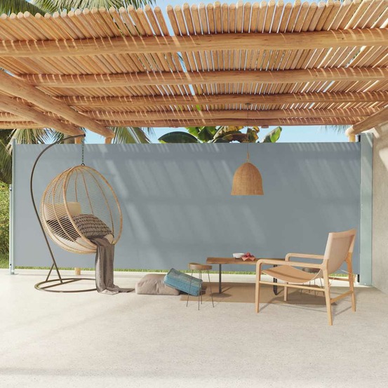 Auvent latéral rétractable de patio 200x600 cm gris