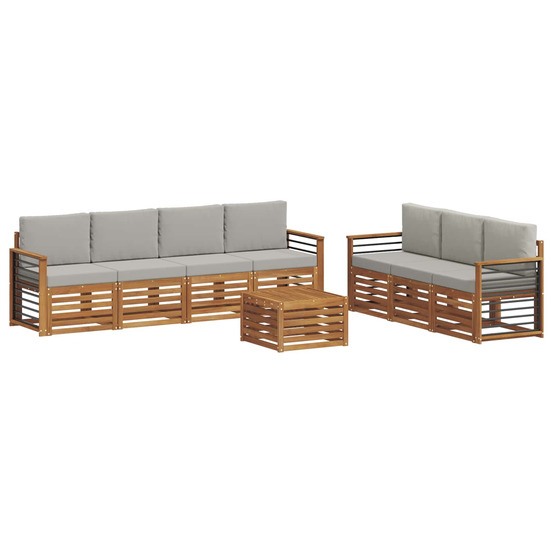 Ensembles de canapés avec coussin 8 pcs gris naturel et clair