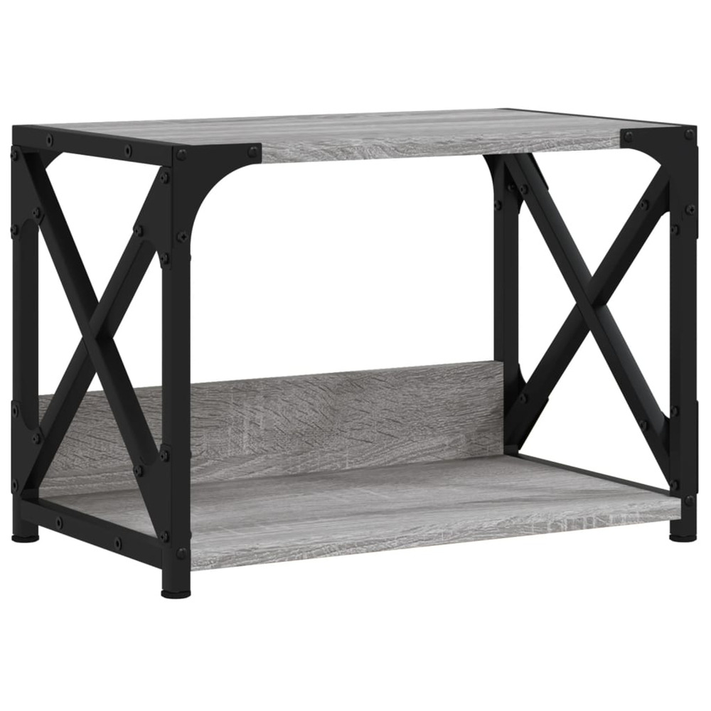 Support d'imprimante à 2 niveaux sonoma gris 44x26x31,5 cm