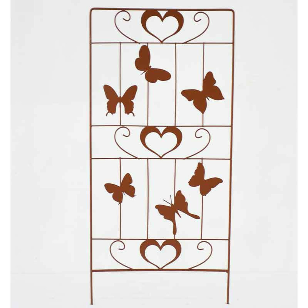 Treillage papillon fer marron 25x1x58cm