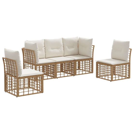 Ensemble de canapés d'extérieur naturel polyester
