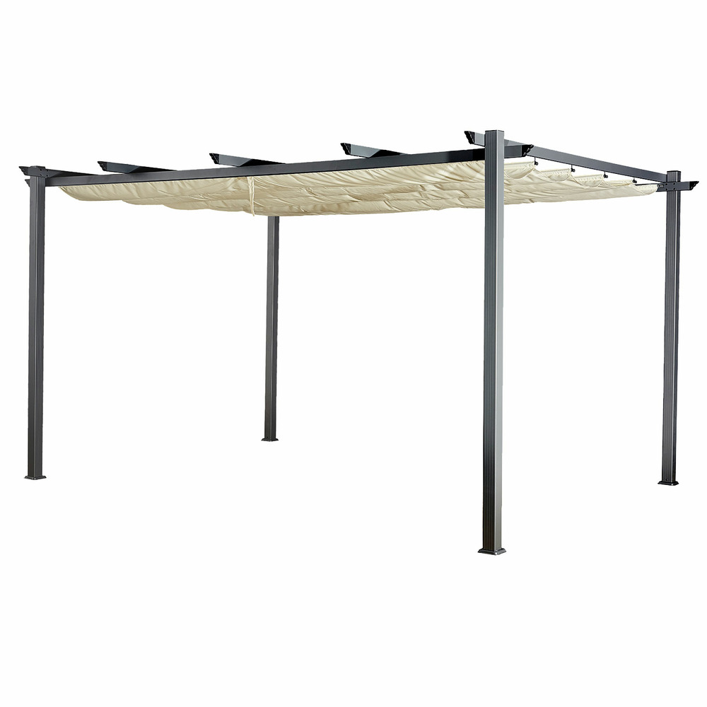 Pergola autoportante 3 × 4m cassis beige - structure aluminium