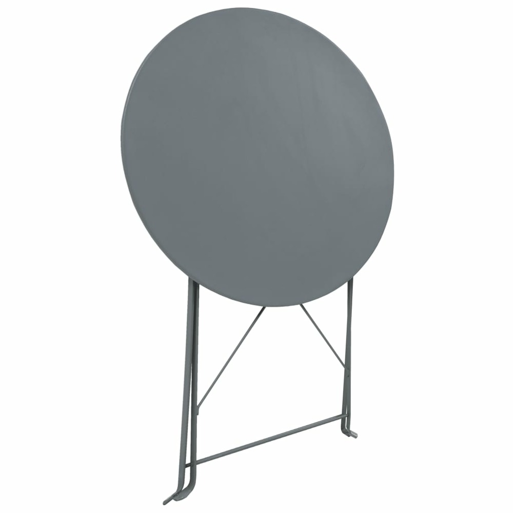 Mobilier de bistro 3 pcs acier gris