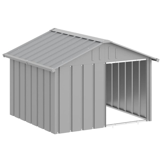 Niche pour chien gris 116,5x103x81,5 cm acier galvanisé
