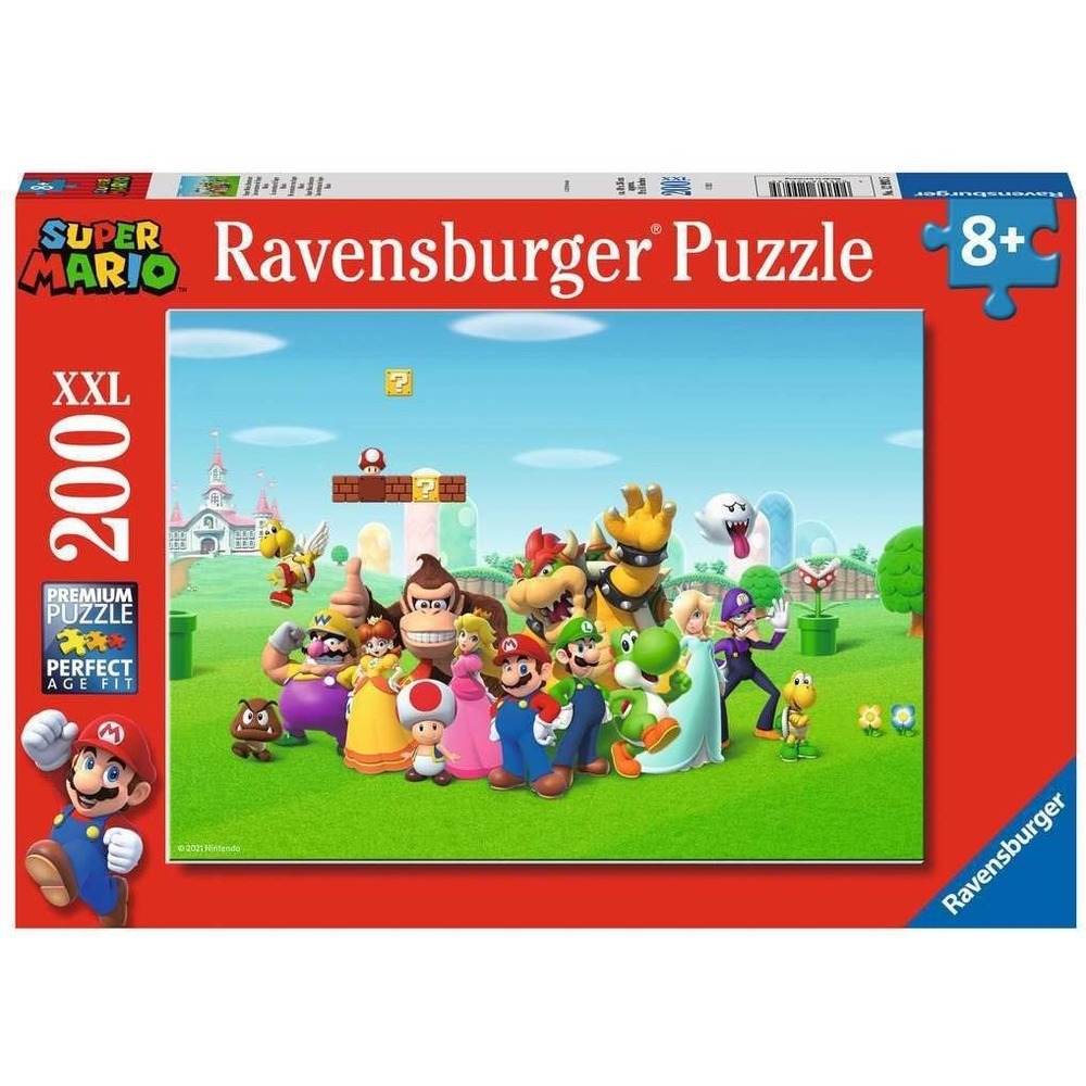 Puzzle 200 pièces xxl les aventures de super mario - ravensburger