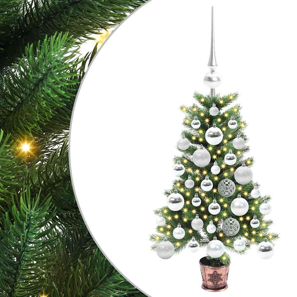 Sapin de noël avec 150 led avec support vert 65 cm pe