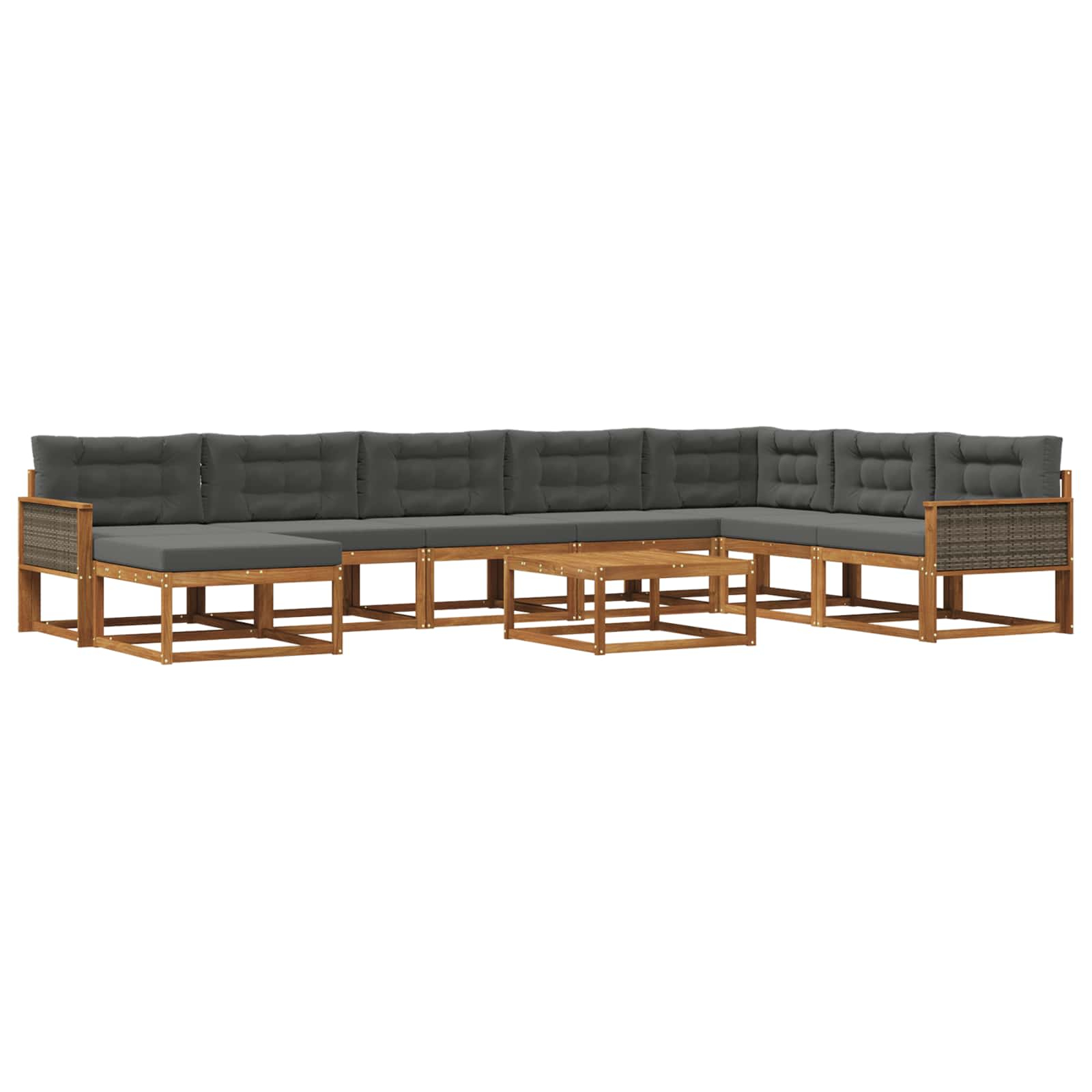 Ensemble de canapés d'extérieur 9 pcs naturel et anthracite