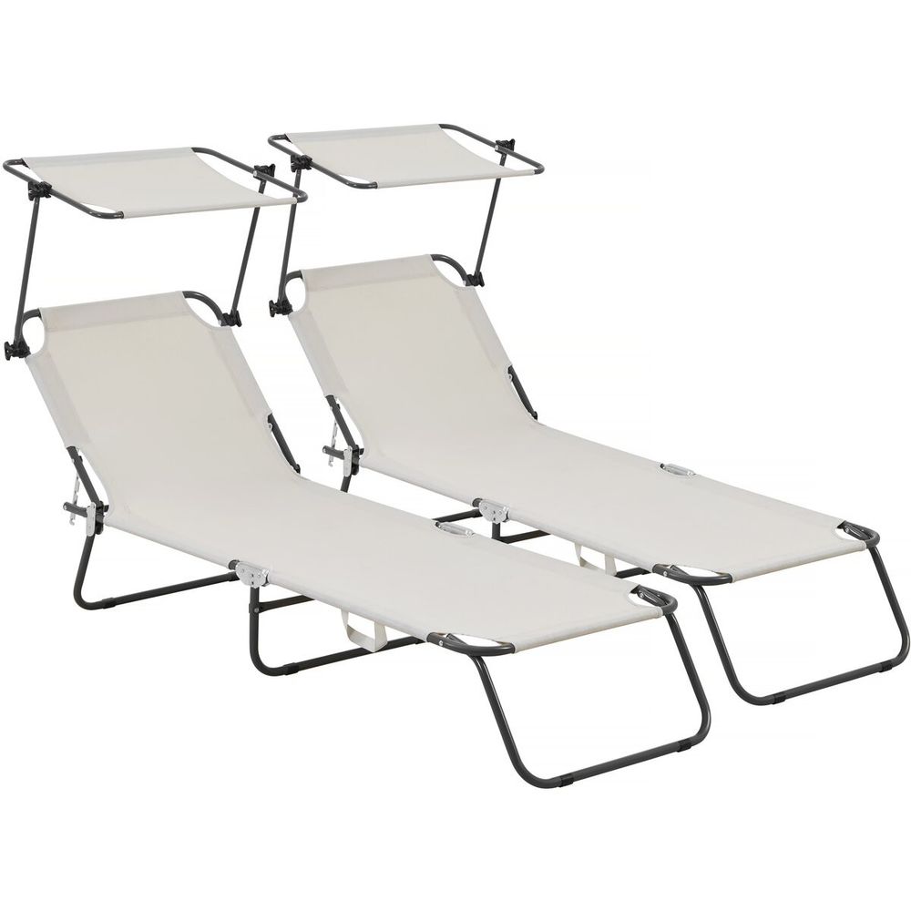 Lot de 2 bain de soleil pliable 