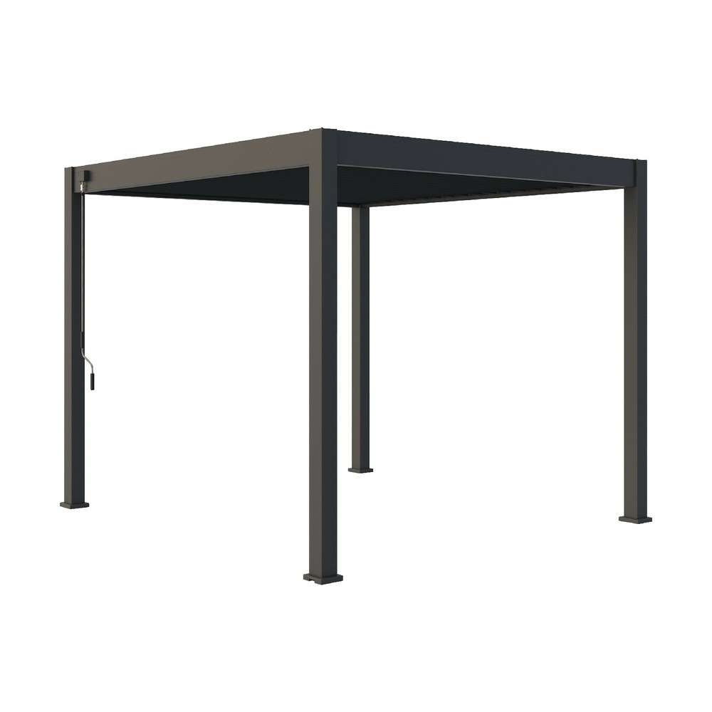 Pergola bioclimatique autoportante anthracite - 300 x 300 x h. 258 cm