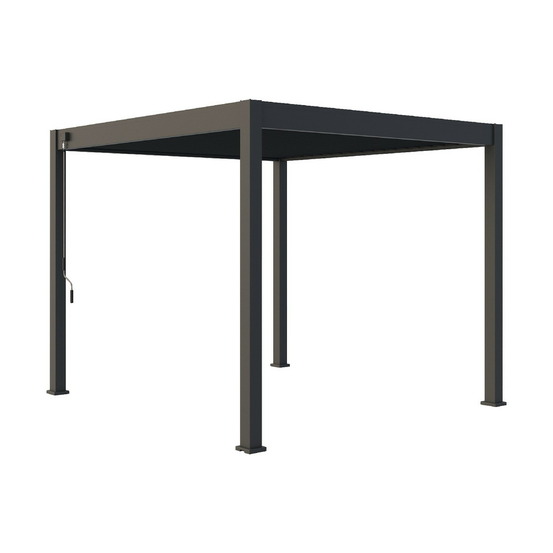 Pergola bioclimatique autoportante anthracite - 300 x 300 x h. 258 cm