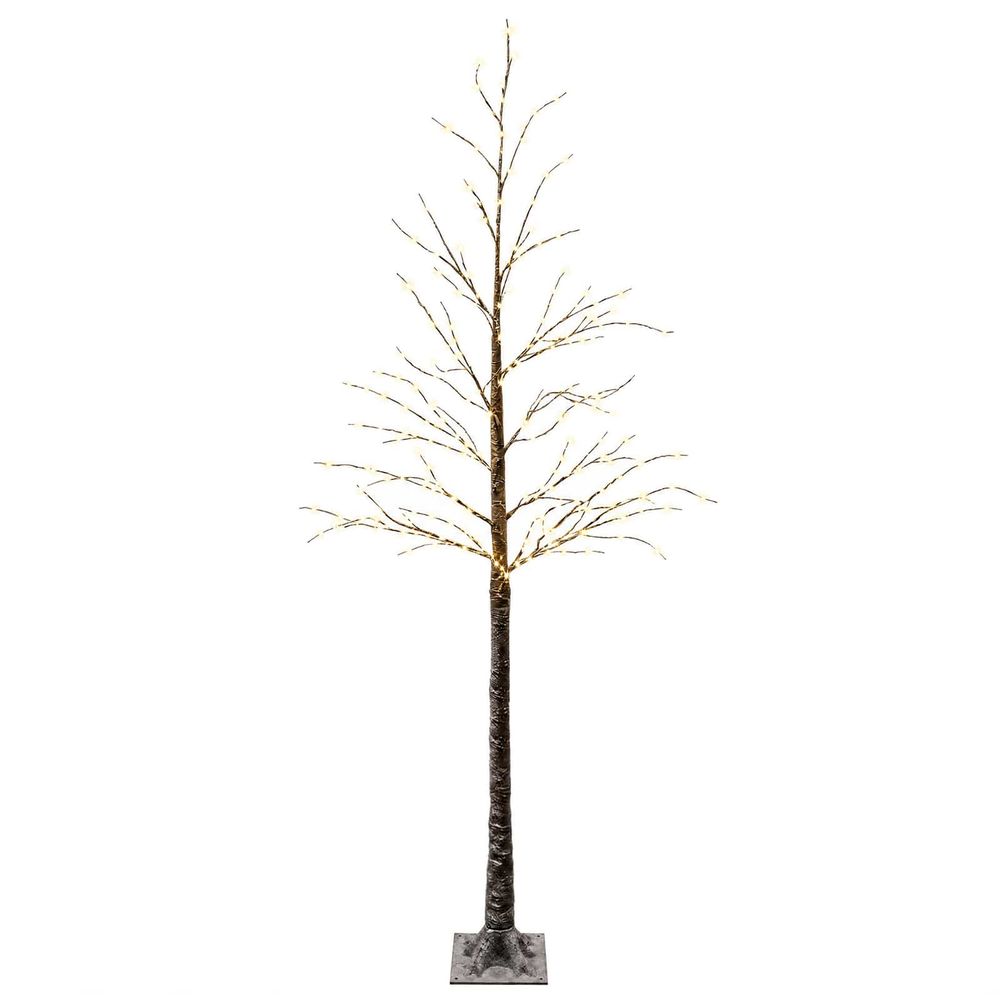 Sapin de noël enneigé avec led marron 25 x 25 x 210 cm