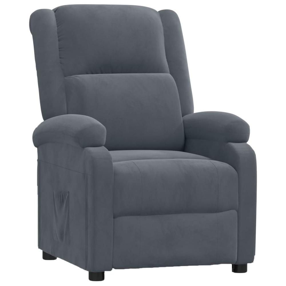Fauteuil inclinable gris foncé velours