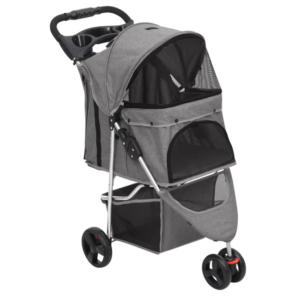 Poussette pour chien pliable tissu oxford pour promenade gris 98cm