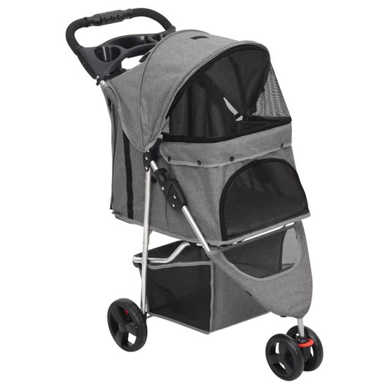 Poussette pour chien pliable tissu oxford pour promenade gris 98cm