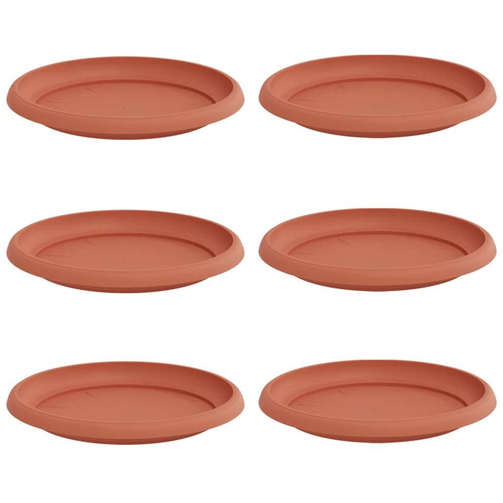Plateau à fleurs rond 6 pc rouge brique ø 21,5 x 2,5 cm