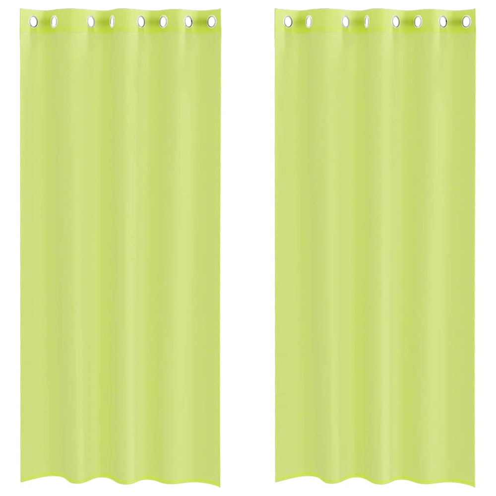 Rideaux en voile avec œillets 2 pcs vert pomme 140x225 cm