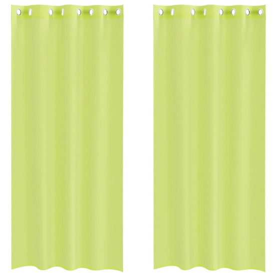 Rideaux en voile avec œillets 2 pcs vert pomme 140x225 cm