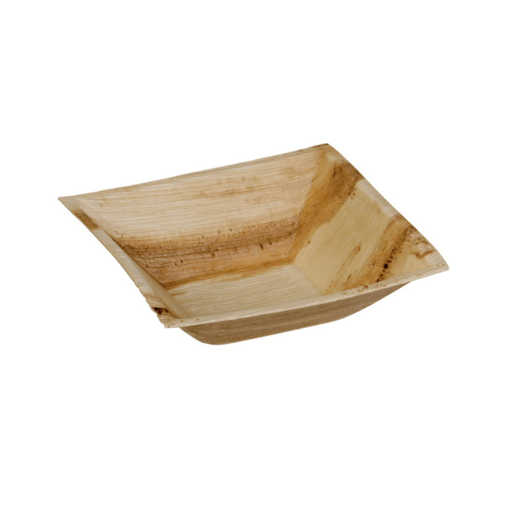 Bols compostables carrés en palmier - lot de 25 - 15 x 15 x 4,5 cm