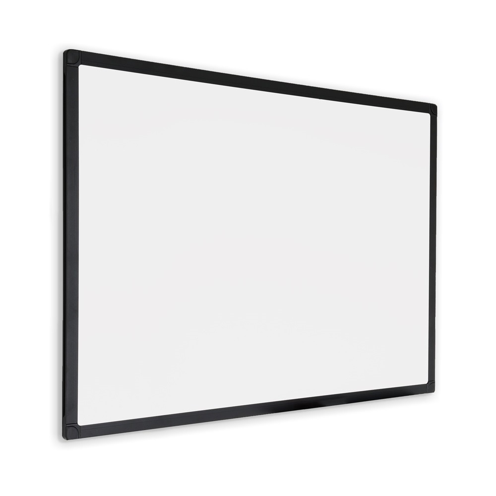 Tableau blanc à cadre noir - émail - magnétique - 100 x 150 cm